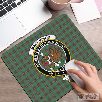 MacKinnon Hunting Ancient Tartan Mouse Pad with Family Crest