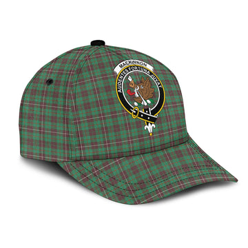 MacKinnon Hunting Ancient Tartan Classic Cap with Family Crest