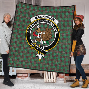 MacKinnon Hunting Ancient Tartan Quilt with Family Crest
