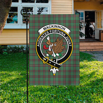 MacKinnon Hunting Ancient Tartan Flag with Family Crest