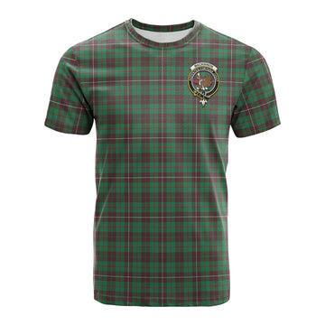 MacKinnon Hunting Ancient Tartan T-Shirt with Family Crest