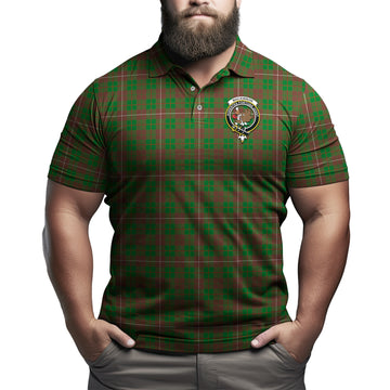 MacKinnon Hunting Modern Tartan Men's Polo Shirt with Family Crest