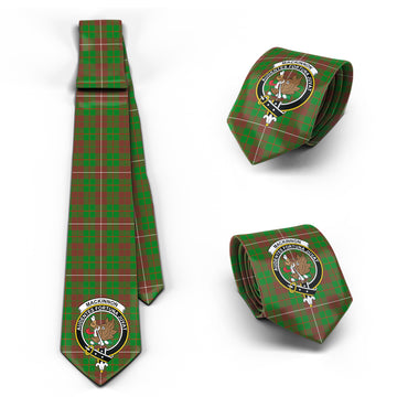 MacKinnon Hunting Modern Tartan Classic Necktie with Family Crest