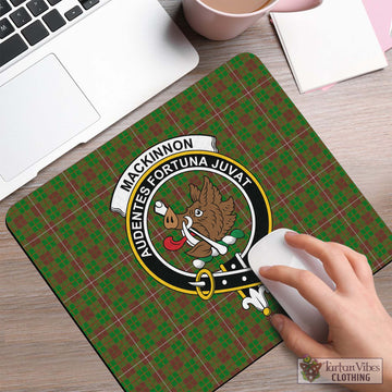 MacKinnon Hunting Modern Tartan Mouse Pad with Family Crest