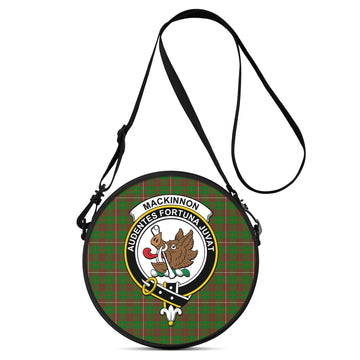 MacKinnon Hunting Modern Tartan Round Satchel Bags with Family Crest