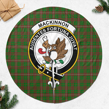 MacKinnon Hunting Modern Tartan Christmas Tree Skirt with Family Crest