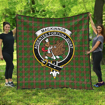 MacKinnon Hunting Modern Tartan Quilt with Family Crest