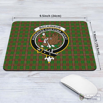 MacKinnon Hunting Modern Tartan Mouse Pad with Family Crest