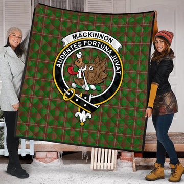 MacKinnon Hunting Modern Tartan Quilt with Family Crest