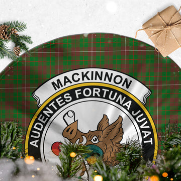 MacKinnon Hunting Modern Tartan Christmas Tree Skirt with Family Crest
