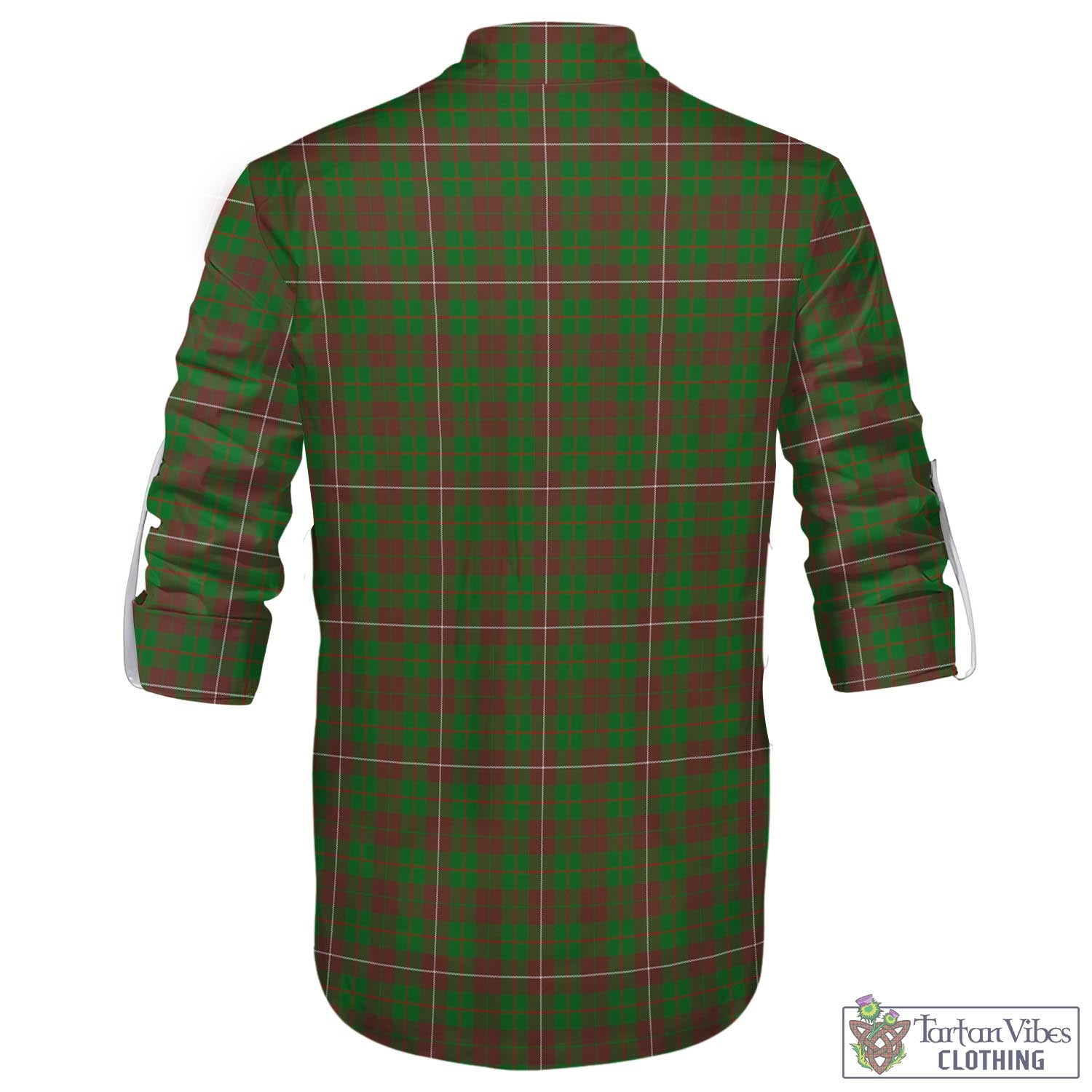 Tartan Vibes Clothing MacKinnon Hunting Modern Tartan Men's Scottish Traditional Jacobite Ghillie Kilt Shirt with Family Crest