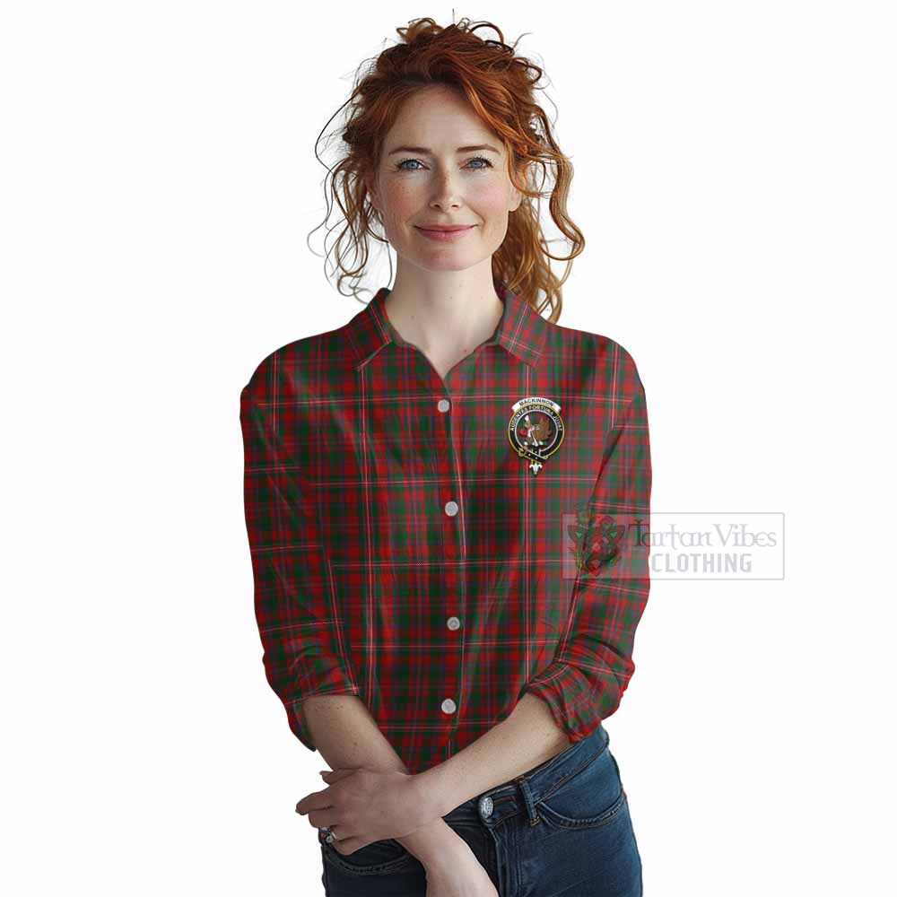 Tartan Vibes Clothing MacKinnon (McKinnon) Tartan Women's Casual Shirt with Family Crest DNA In Me Style