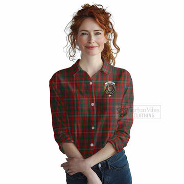 Tartan Vibes Clothing MacKinnon (McKinnon) Tartan Women's Casual Shirt with Family Crest DNA In Me Style
