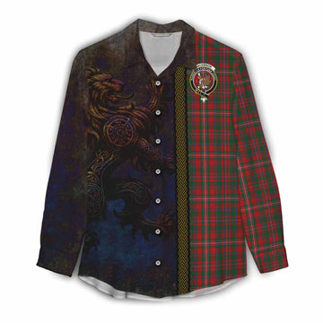 MacKinnon (McKinnon) Tartan Family Crest Women's Casual Shirt Alba Gu Brath Be Brave Lion Ancient Style