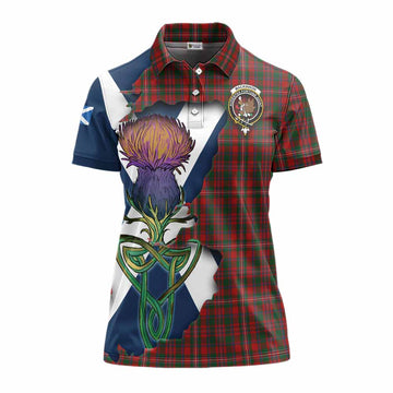 MacKinnon (McKinnon) Tartan Family Crest Women's Polo Shirt Scottish Thistle Celtic Inspired