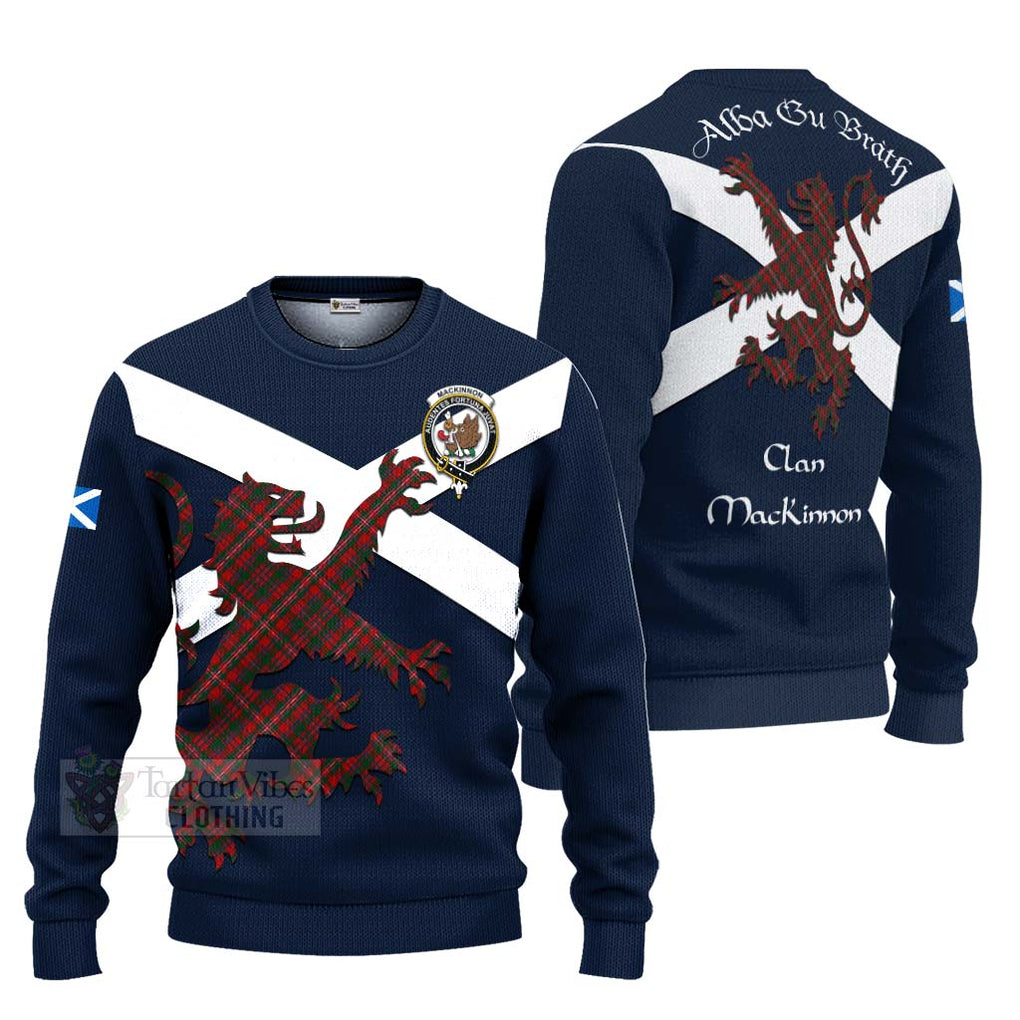 Tartan Vibes Clothing MacKinnon (McKinnon) Tartan Lion Rampant Knitted Sweater – Proudly Display Your Heritage with Alba Gu Brath and Clan Name
