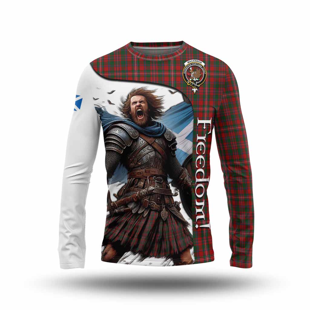 Tartan Vibes Clothing MacKinnon (McKinnon) Crest Tartan Long Sleeve T-Shirt Inspired by the Freedom of Scottish Warrior