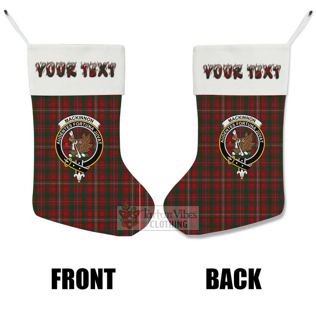 Tartan Vibes Clothing MacKinnon (McKinnon) Tartan Family Crest Christmas Stocking with Personalized Text