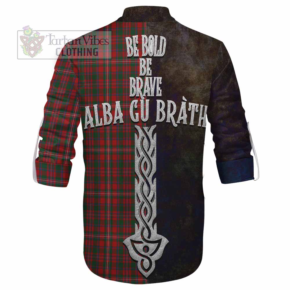 Tartan Vibes Clothing MacKinnon (McKinnon) Tartan Family Crest Ghillie Kilt Shirt Alba Gu Brath Be Brave Lion Ancient Style