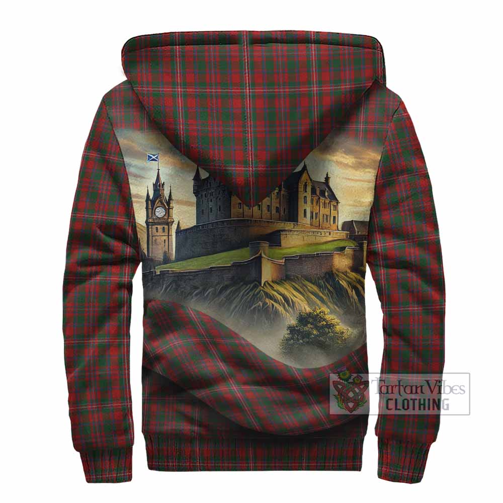 Tartan Vibes Clothing MacKinnon (McKinnon) Tartan Family Crest Sherpa Hoodie with Scottish Ancient Castle Style