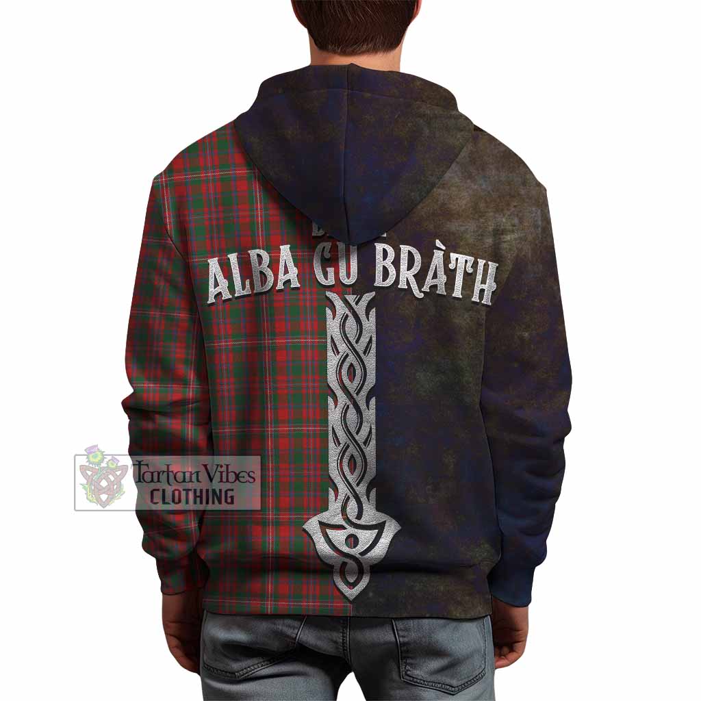 Tartan Vibes Clothing MacKinnon (McKinnon) Tartan Family Crest Hoodie Alba Gu Brath Be Brave Lion Ancient Style