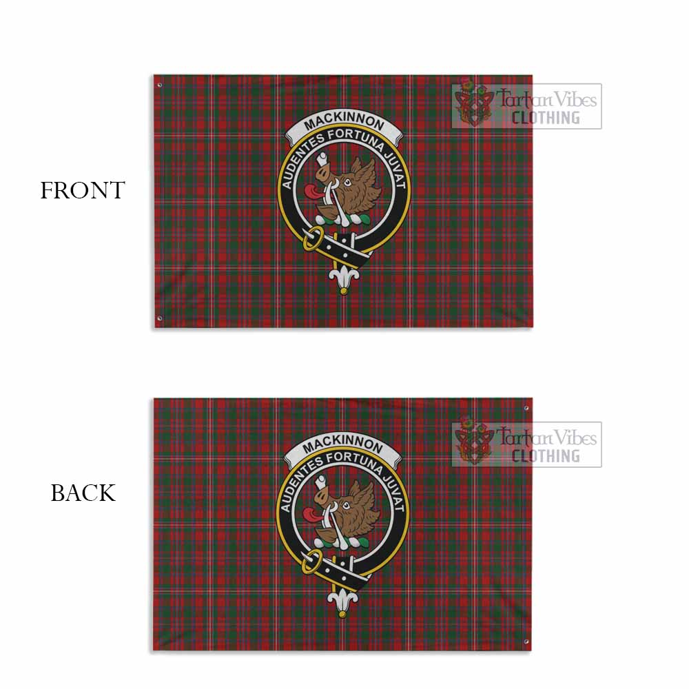 Tartan Vibes Clothing MacKinnon (McKinnon) Tartan House Flag with Family Crest