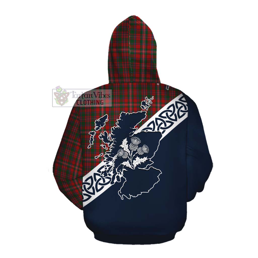 MacKinnon (McKinnon) Tartan Cotton Hoodie Featuring Thistle and Scotland Map Pullover Hoodie - Tartan Vibes Clothing