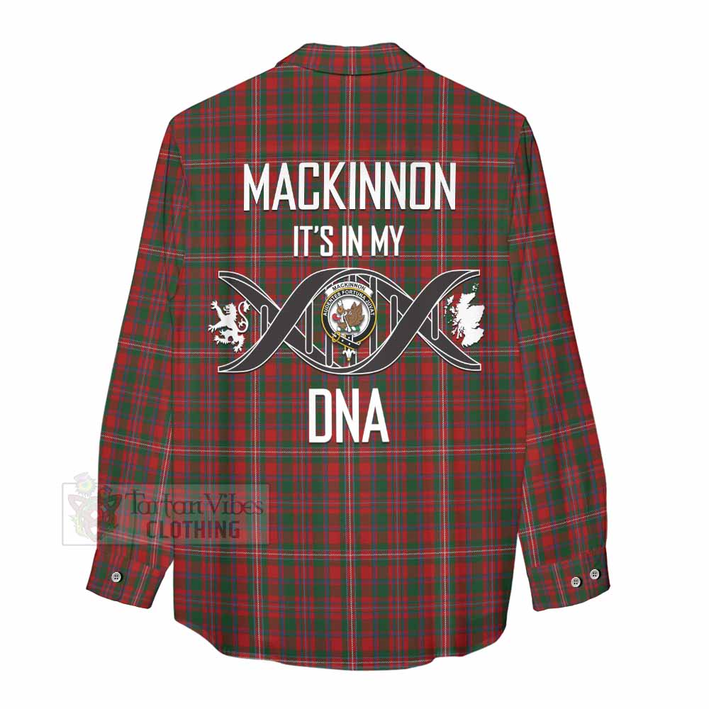 Tartan Vibes Clothing MacKinnon (McKinnon) Tartan Women's Casual Shirt with Family Crest DNA In Me Style