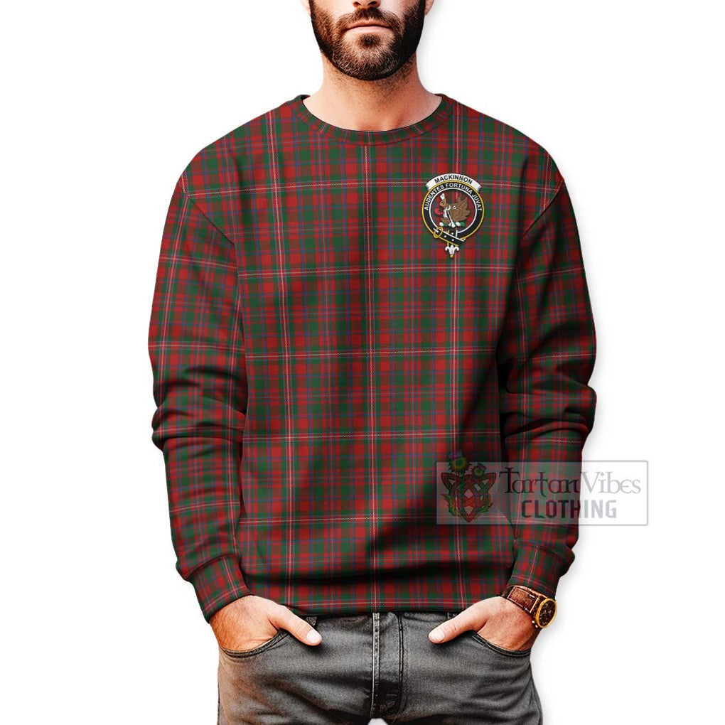 Tartan Vibes Clothing MacKinnon (McKinnon) Tartan Sweatshirt with Family Crest Celtic Skull Style