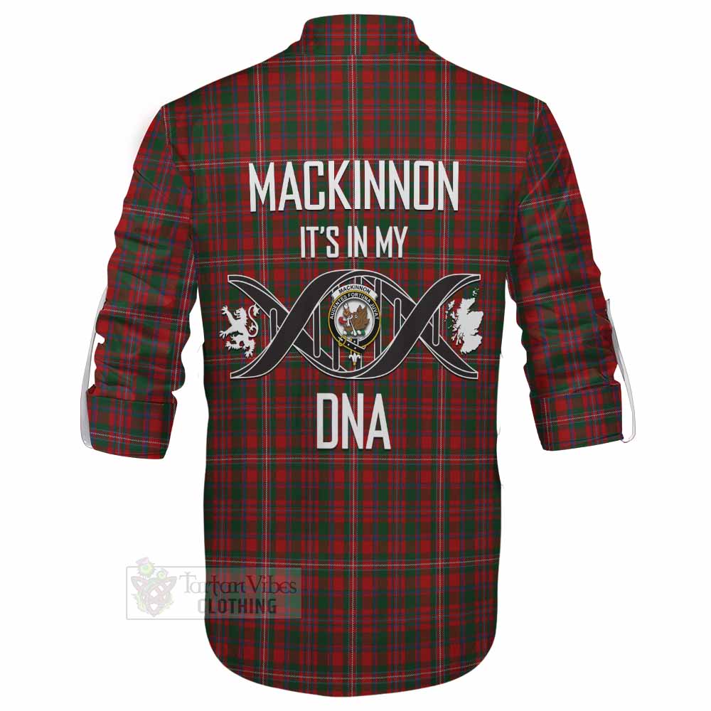 Tartan Vibes Clothing MacKinnon (McKinnon) Tartan Ghillie Kilt Shirt with Family Crest DNA In Me Style