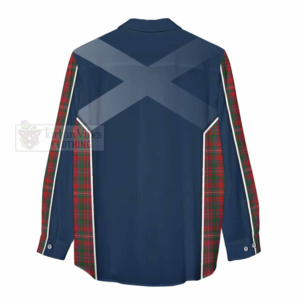 Tartan Vibes Clothing MacKinnon (McKinnon) Tartan Women's Casual Shirt with Family Crest and Lion Rampant Vibes Sport Style