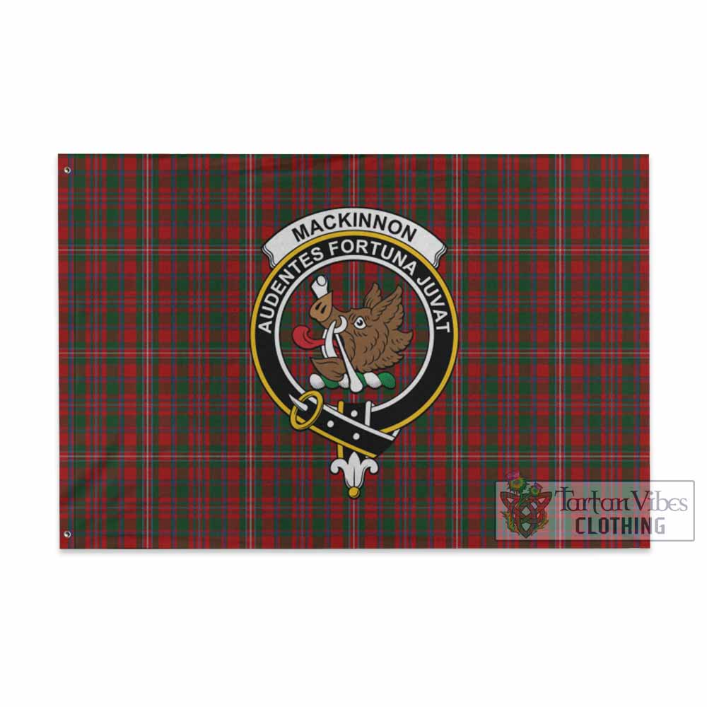 Tartan Vibes Clothing MacKinnon (McKinnon) Tartan House Flag with Family Crest
