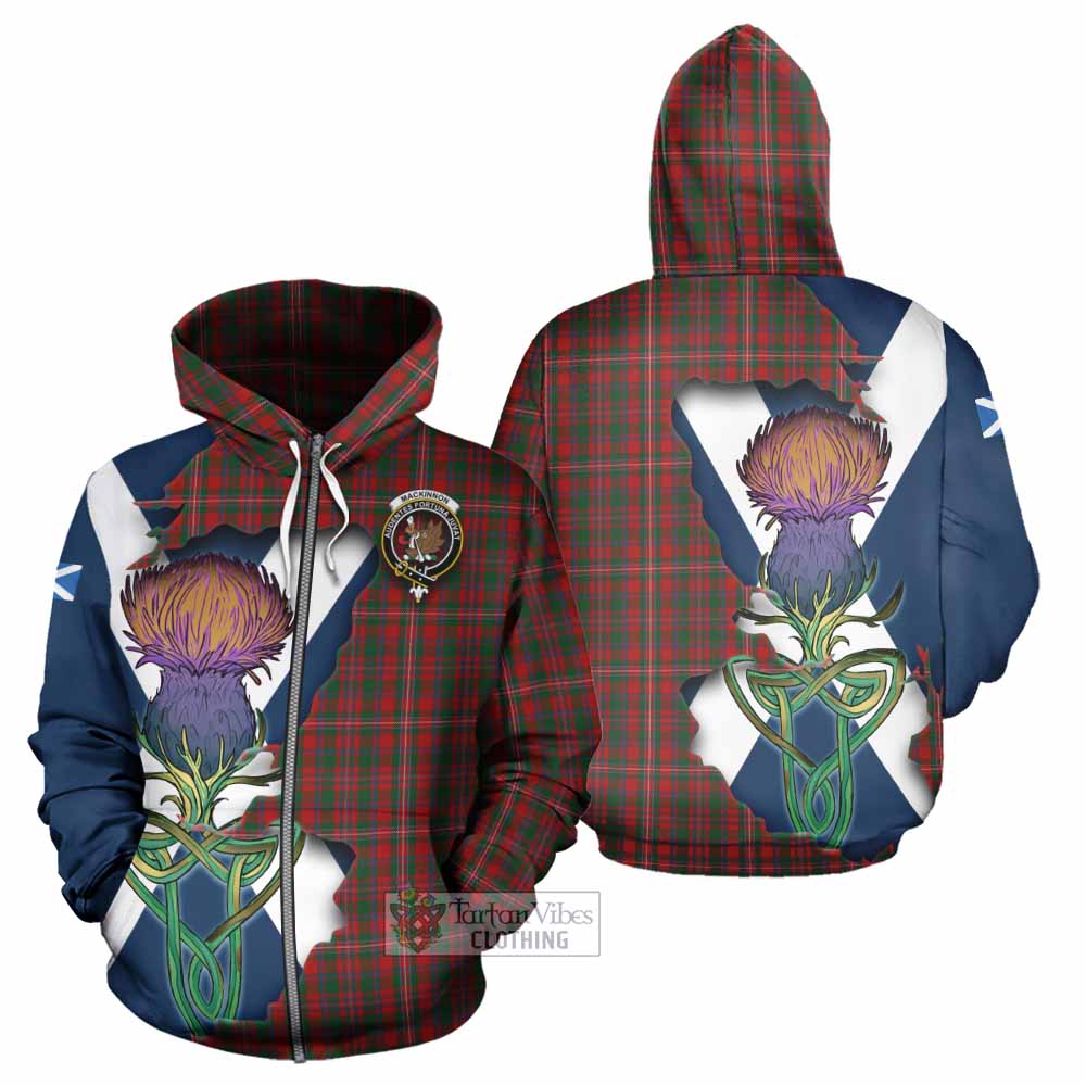 Tartan Vibes Clothing MacKinnon (McKinnon) Tartan Family Crest Hoodie Scottish Thistle Celtic Inspired