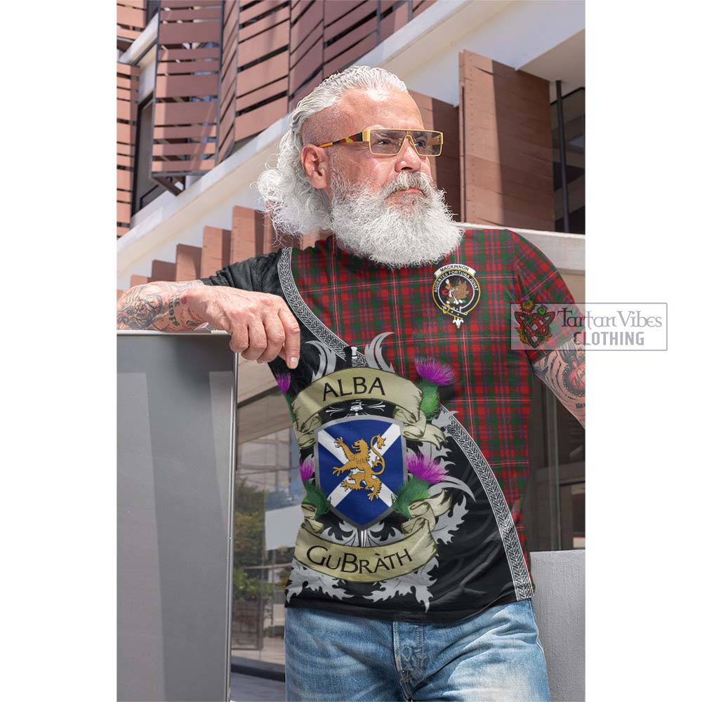 Tartan Vibes Clothing MacKinnon (McKinnon) Tartan Family Crest Cotton T-shirt Lion Rampant Royal Thistle Shield Celtic Inspired