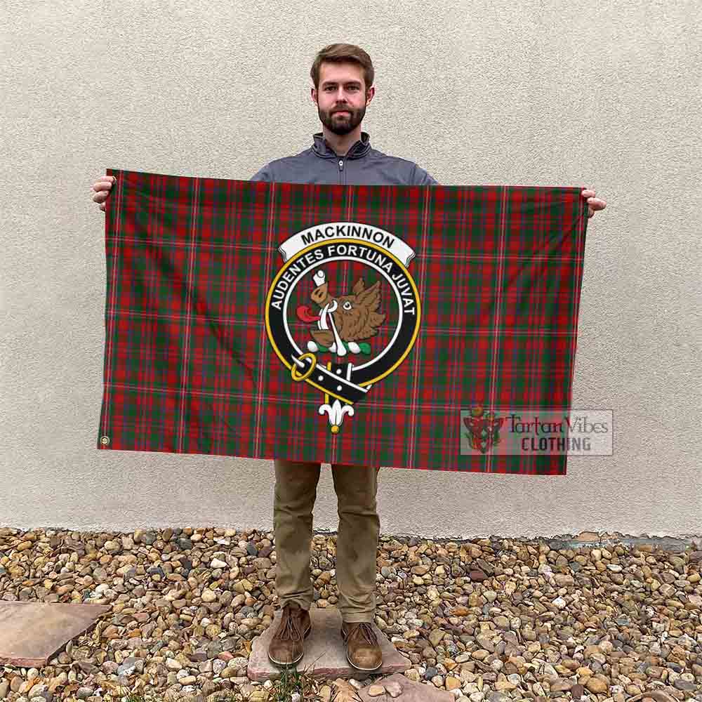 Tartan Vibes Clothing MacKinnon (McKinnon) Tartan House Flag with Family Crest