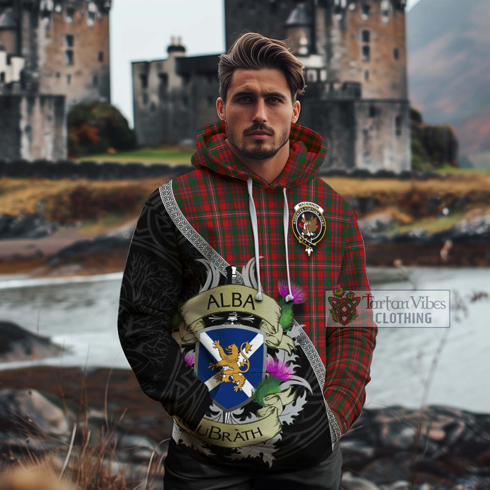 Tartan Vibes Clothing MacKinnon (McKinnon) Tartan Family Crest Cotton Hoodie Lion Rampant Royal Thistle Shield Celtic Inspired