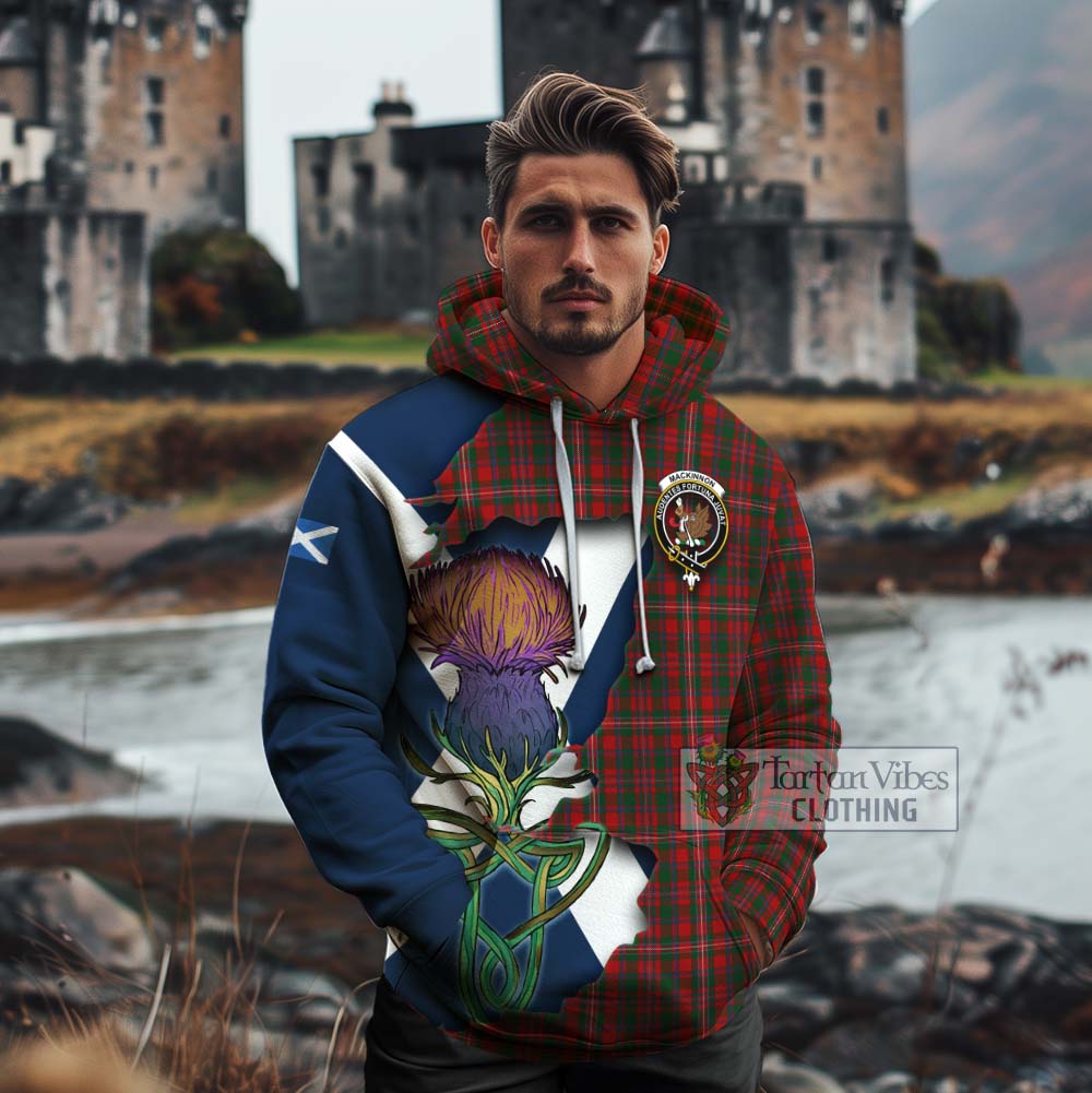 Tartan Vibes Clothing MacKinnon (McKinnon) Tartan Family Crest Cotton Hoodie Scottish Thistle Celtic Inspired