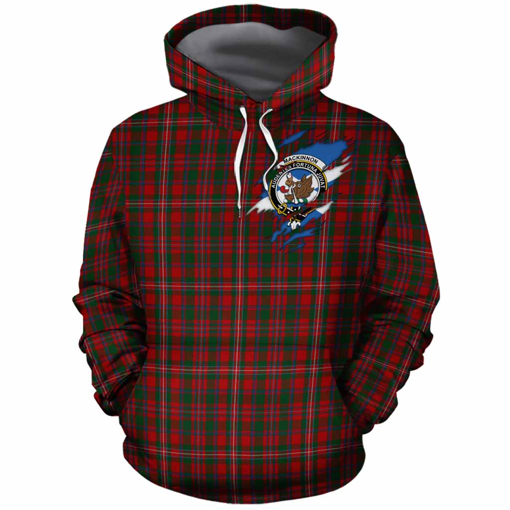 MacKinnon (McKinnon) Clan Crest In Me Tartan Cotton Hoodie Scotland Flag Style
