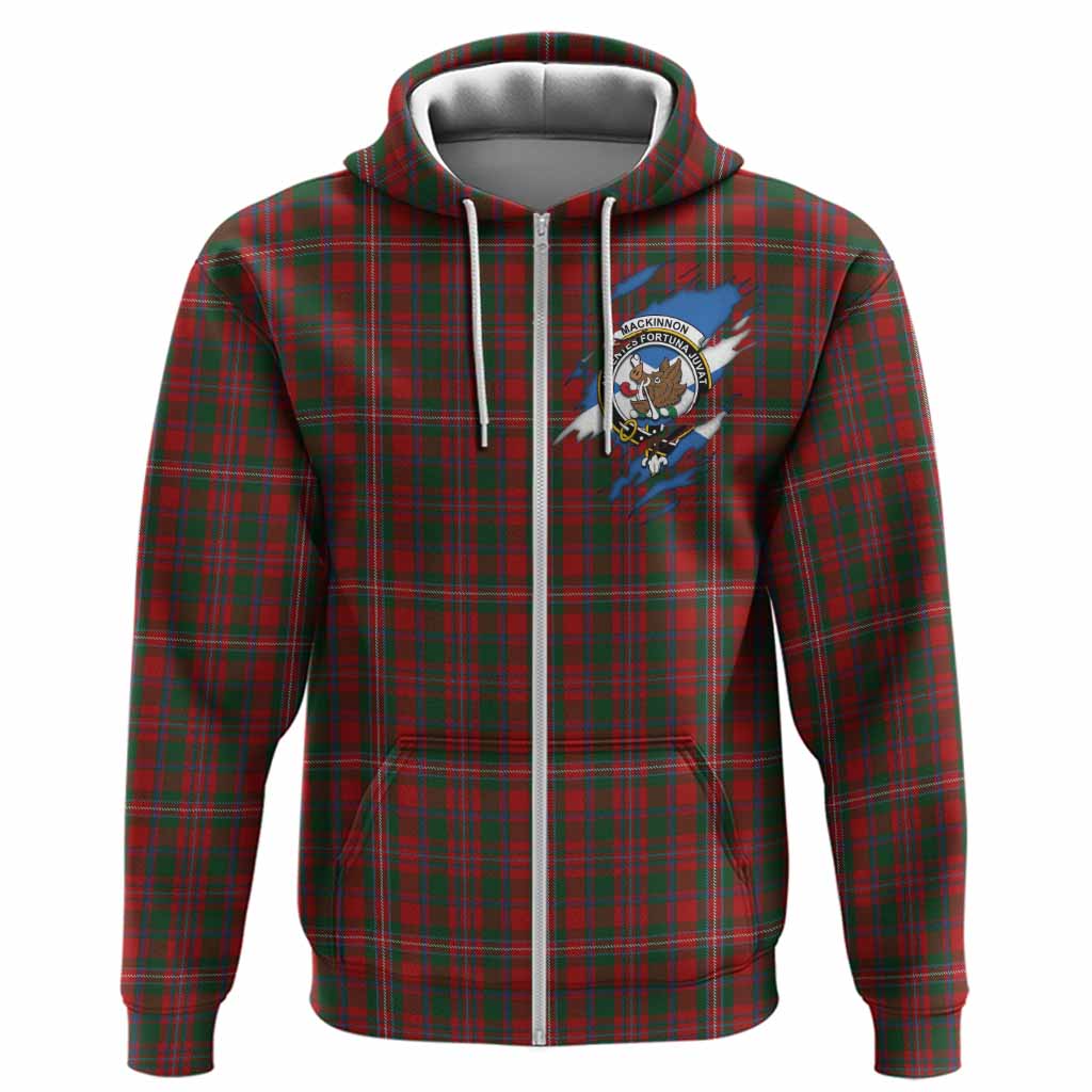 MacKinnon (McKinnon) Clan Crest In Me Tartan Hoodie Scotland Flag Style