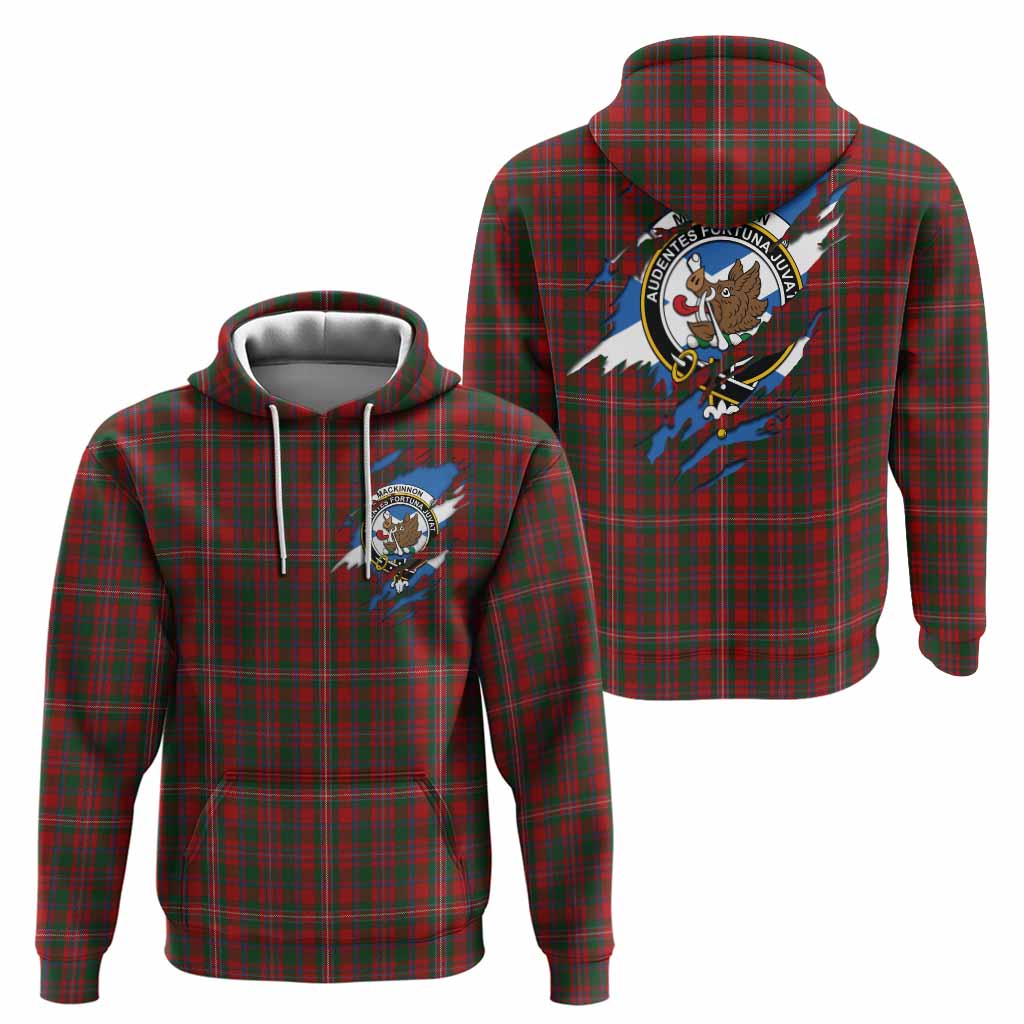 MacKinnon (McKinnon) Clan Crest In Me Tartan Hoodie Scotland Flag Style