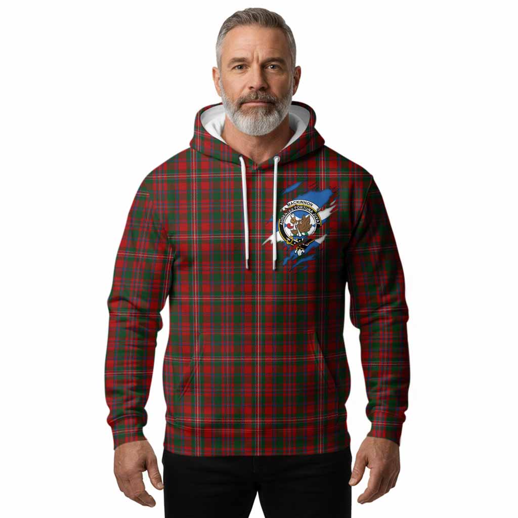 MacKinnon (McKinnon) Clan Crest In Me Tartan Hoodie Scotland Flag Style