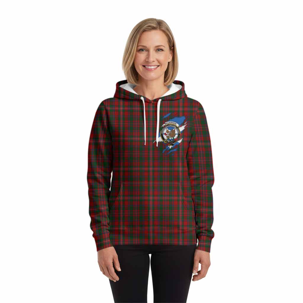 MacKinnon (McKinnon) Clan Crest In Me Tartan Hoodie Scotland Flag Style