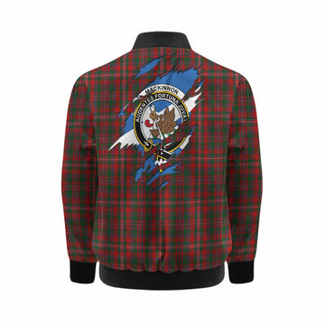 MacKinnon (McKinnon) Clan Crest In Me Tartan Kid Bomber Jacket Scotland Flag Style