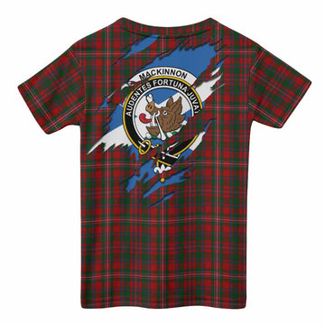 MacKinnon (McKinnon) Clan Crest In Me Tartan Kid T-shirt Scotland Flag Style