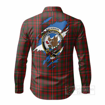 MacKinnon (McKinnon) Clan Crest In Me Tartan Long Sleeve Button Shirts Scotland Flag Style