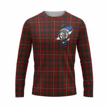 MacKinnon (McKinnon) Clan Crest In Me Tartan Long Sleeve T-Shirt Scotland Flag Style