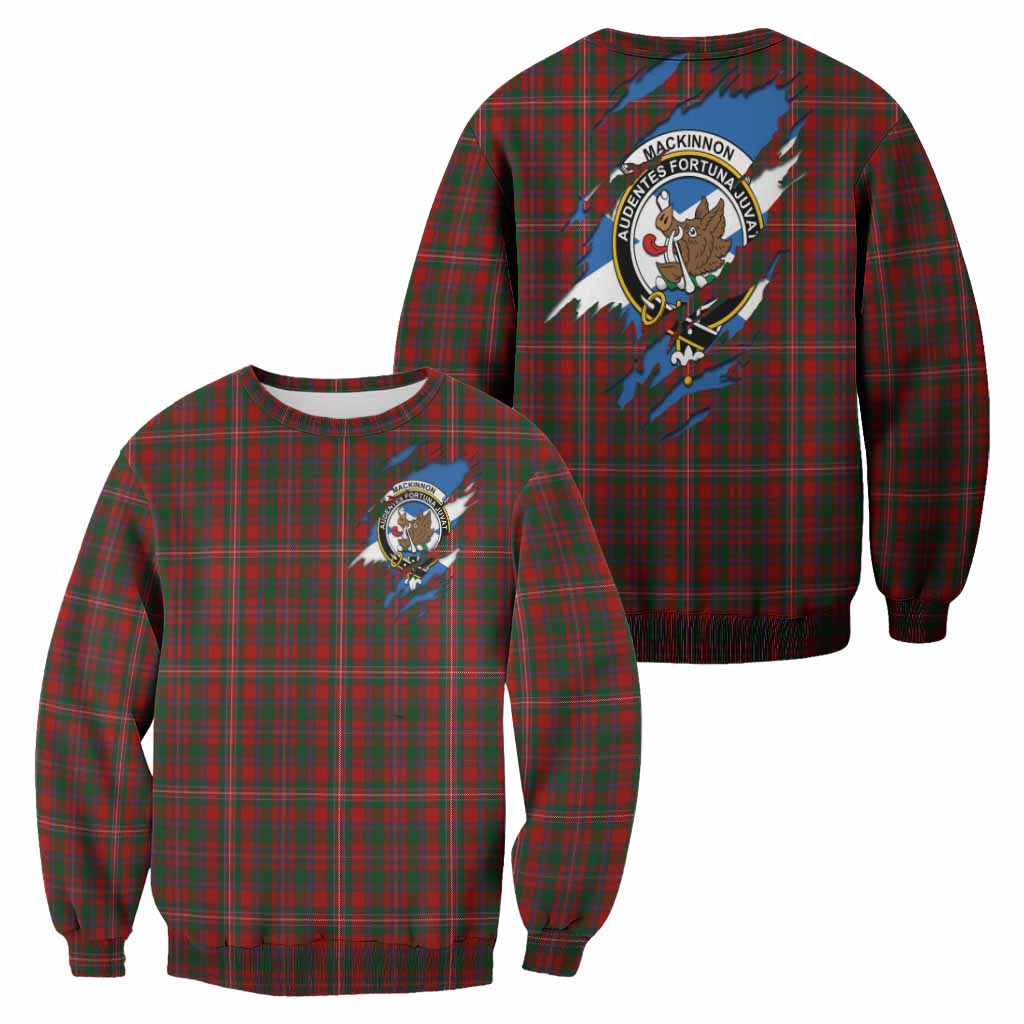 MacKinnon (McKinnon) Clan Crest In Me Tartan Sweatshirt Scotland Flag Style