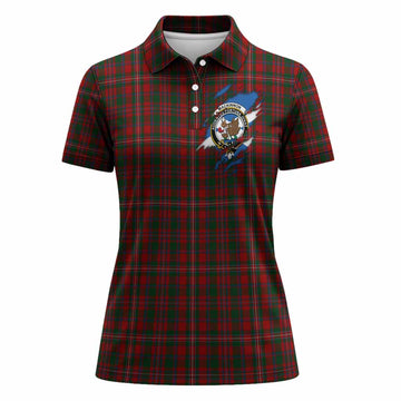 MacKinnon (McKinnon) Clan Crest In Me Tartan Women Polo Shirt Scotland Flag Style