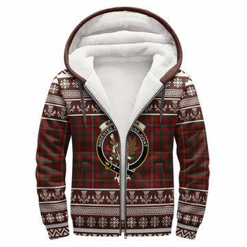 MacKinnon (McKinnon) Clan Tartan Christmas Fleece Hoodie with Family Crest