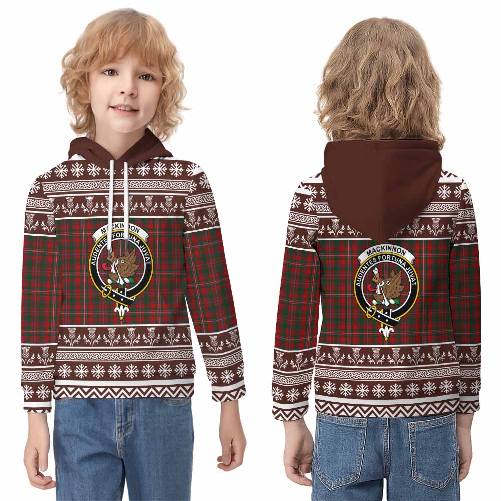 MacKinnon (McKinnon) Clan Tartan Christmas Kid Hoodie with Family Crest - Tartan Vibes Clothing